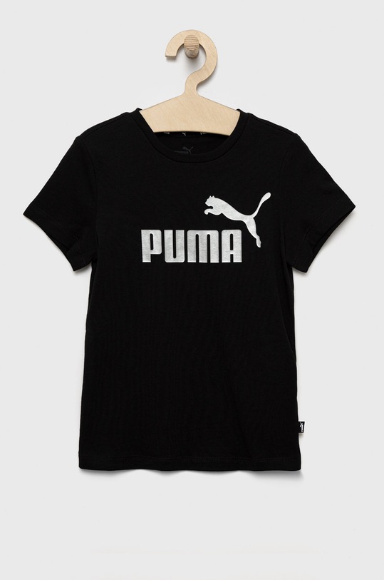 Puma t-shirt bawełniany dziecięcy 846953.K.9BYY czarny AW22