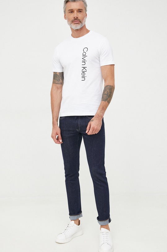Calvin Klein t-shirt bawełniany K10K109738.9BYY biały AW22