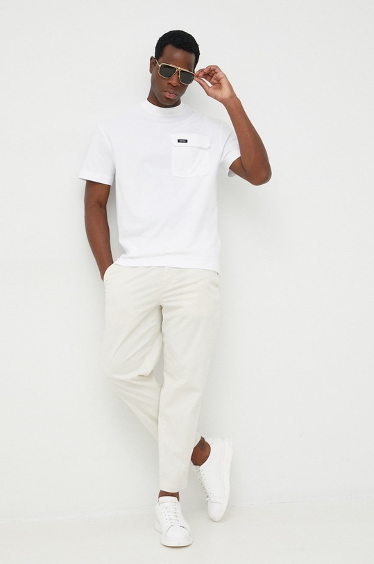 Calvin Klein t-shirt bawełniany bawełna biały K10K109790.9BYY