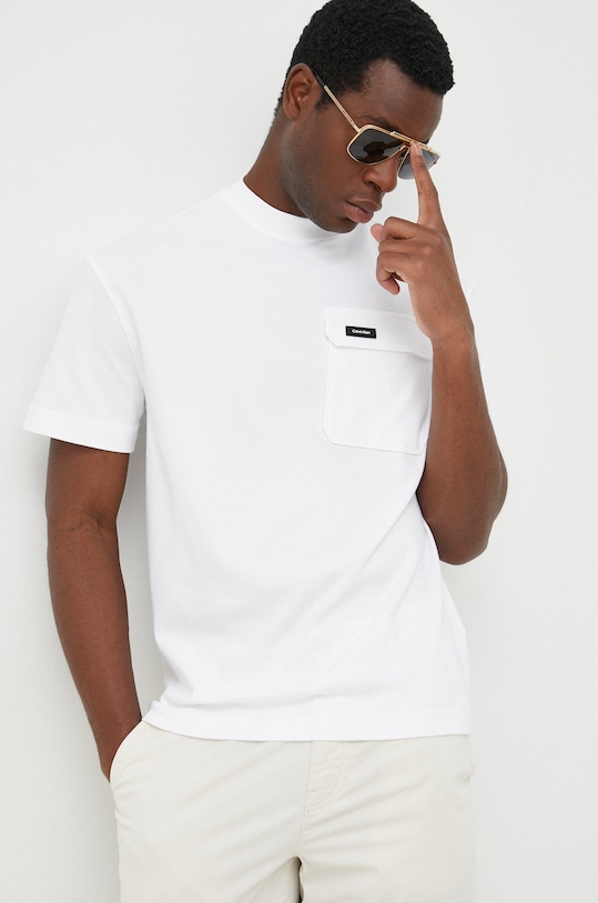 Calvin Klein t-shirt bawełniany K10K109790.9BYY biały AW22