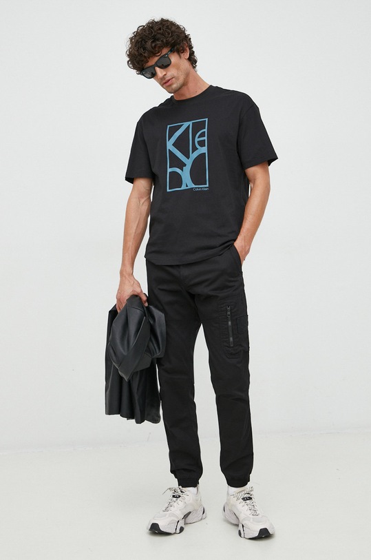 Bavlněné tričko Calvin Klein K10K109793.9BYY černá AW22