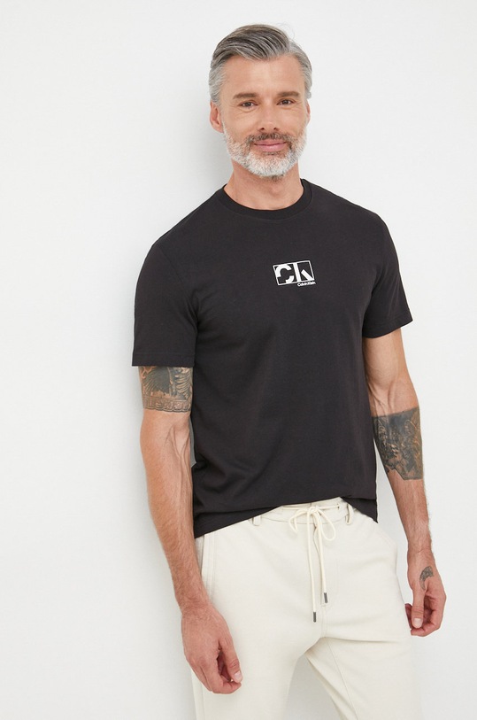 Calvin Klein t-shirt bawełniany czarny K10K109799.9BYY