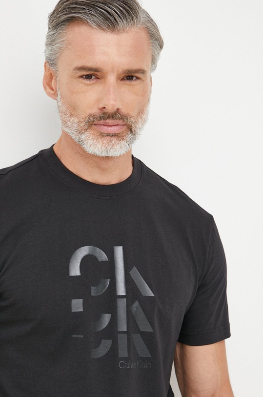 Calvin Klein t-shirt bawełniany nadruk czarny K10K109800.9BYY