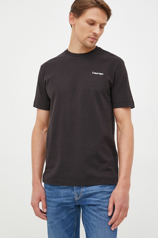 Хлопковая футболка Calvin Klein хлопок чёрный K10K109894.9BYY