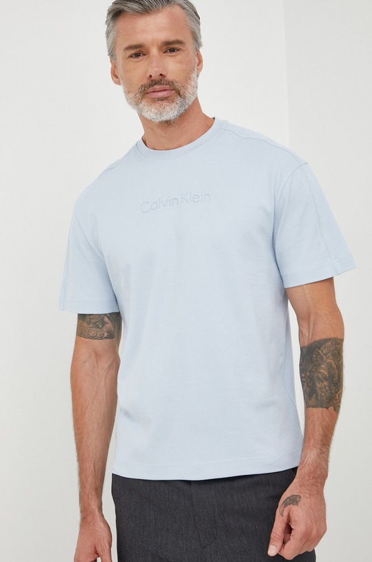 Calvin Klein t-shirt bawełniany nadruk niebieski K10K109900.9BYY