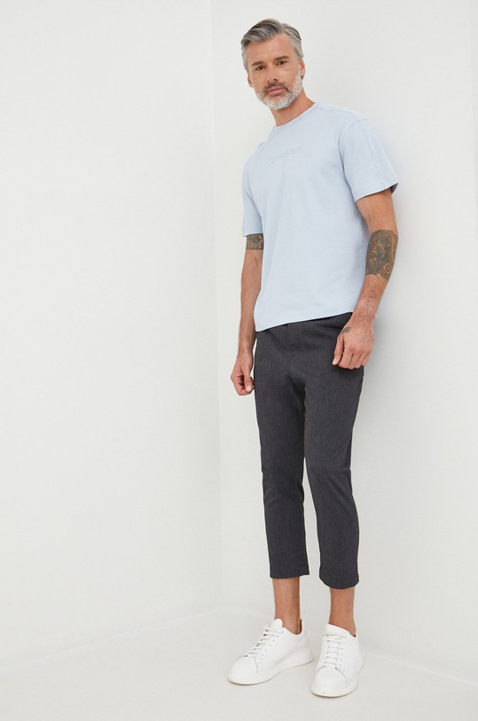 Calvin Klein t-shirt bawełniany K10K109900.9BYY niebieski AW22