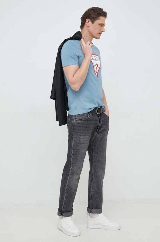 Guess t-shirt bawełniany M2YI71.I3Z11 niebieski SS23