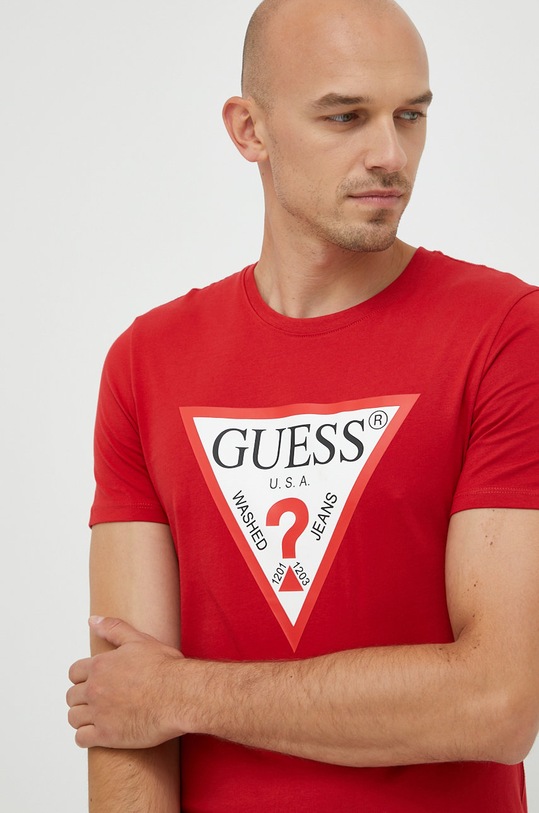 Odzież Guess t-shirt bawełniany M2YI71.I3Z11 czerwony