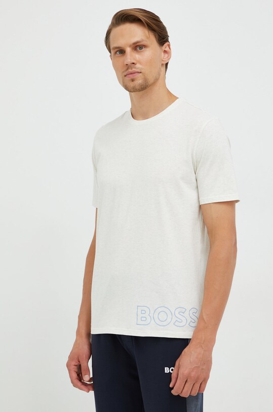 Tričko BOSS potisk béžová 50472750