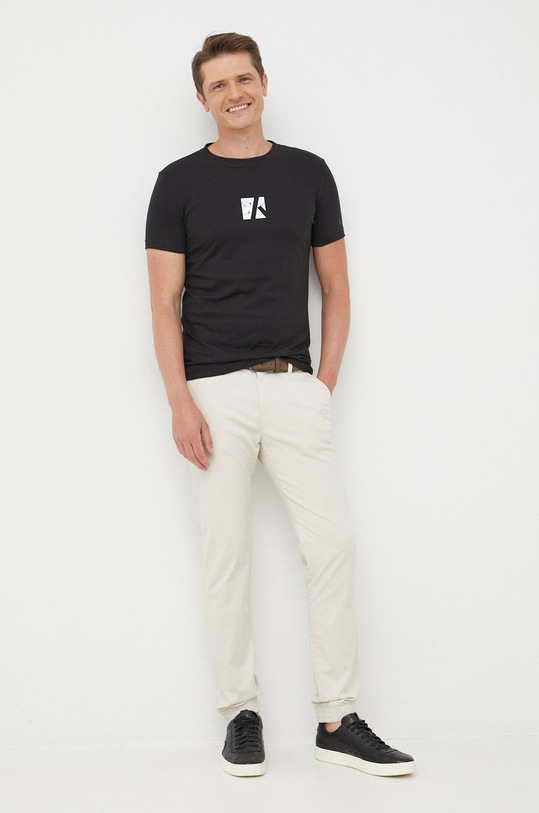Βαμβακερό μπλουζάκι Calvin Klein Jeans J30J320876.9BYY μαύρο AW22