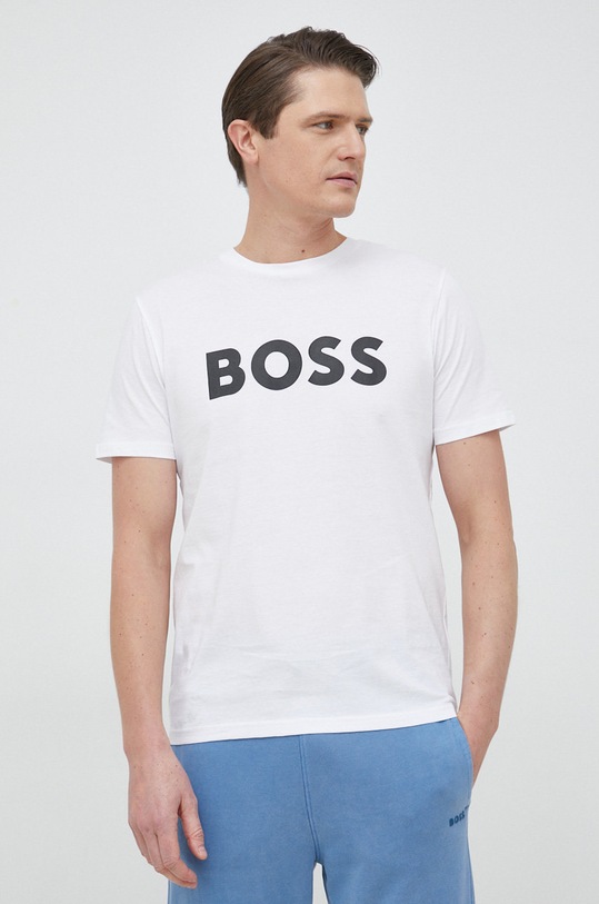 BOSS t-shirt bawełniany Thinking 1 biały 50481923