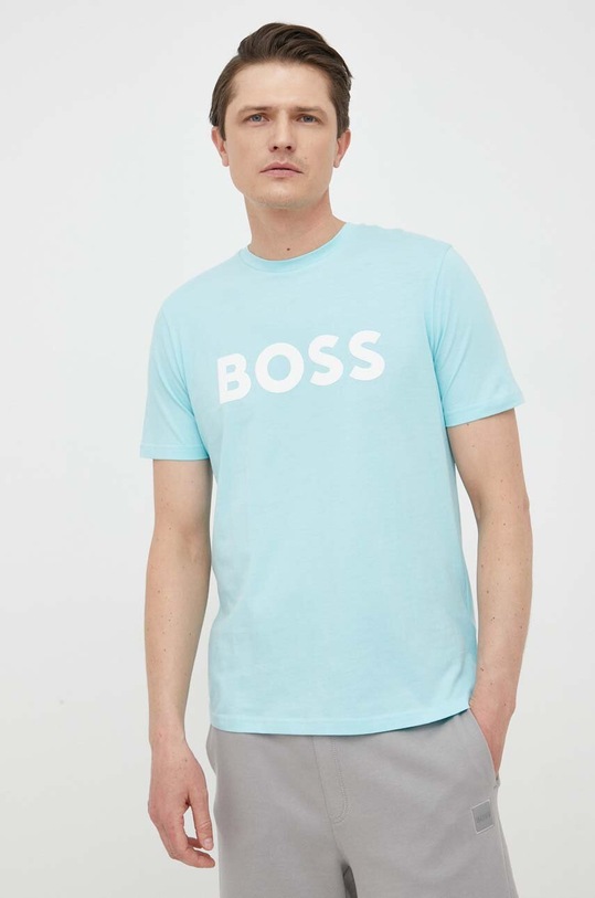 BOSS tricou din bumbac BOSS CASUAL albastru 50481923