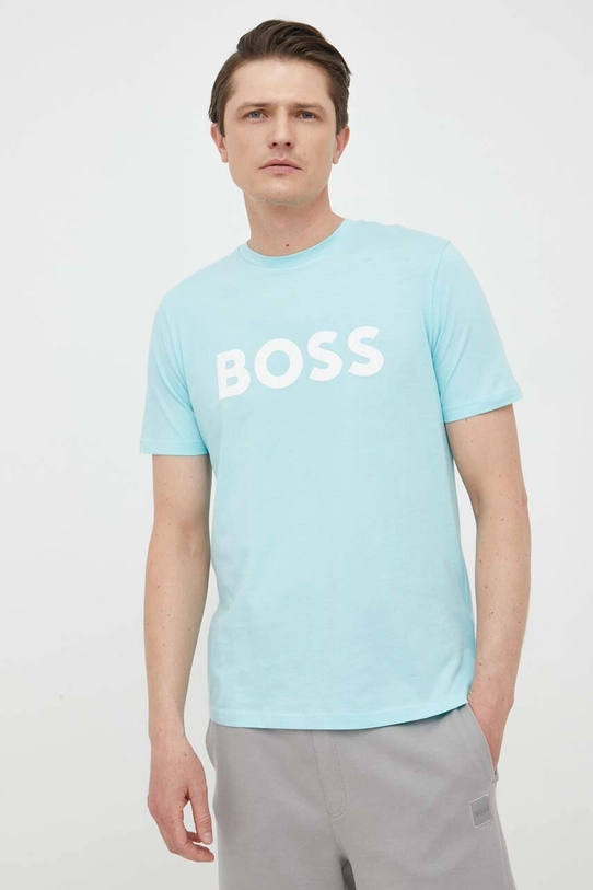 Bavlněné tričko BOSS CASUAL modrá 50481923