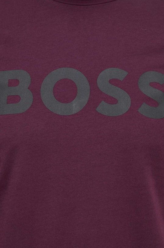Βαμβακερό μπλουζάκι BOSS BOSS CASUAL μωβ 50481923