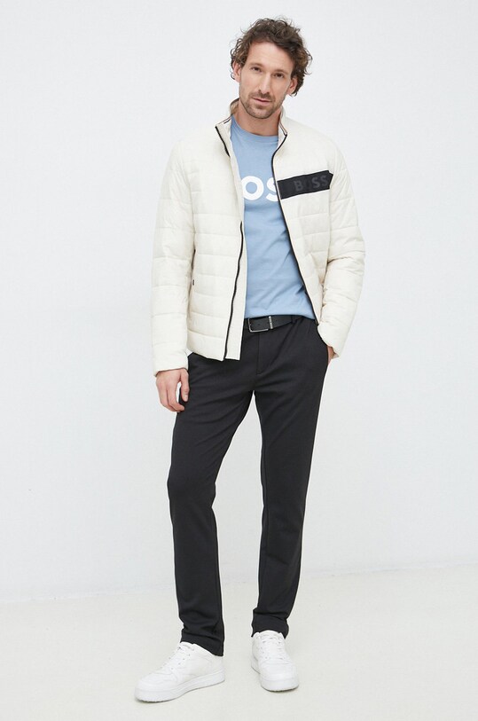 BOSS t-shirt bawełniany BOSS CASUAL 50481923 niebieski SS25