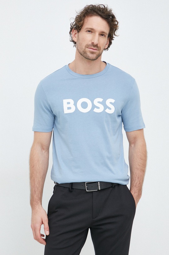 Odzież BOSS t-shirt bawełniany BOSS CASUAL 50481923 niebieski