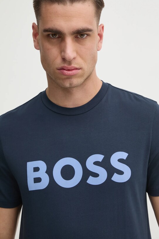 Bavlnené tričko BOSS BOSS CASUAL tmavomodrá 50481923