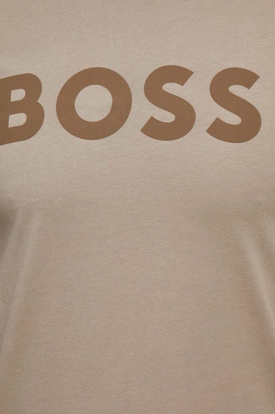 Βαμβακερό μπλουζάκι BOSS BOSS CASUAL καφέ 50481923