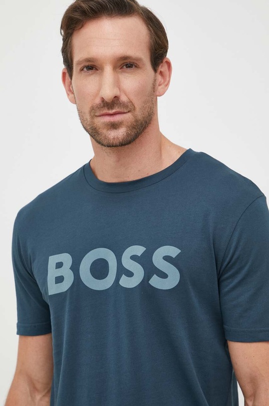 BOSS t-shirt bawełniany BOSS CASUAL nadruk zielony 50481923