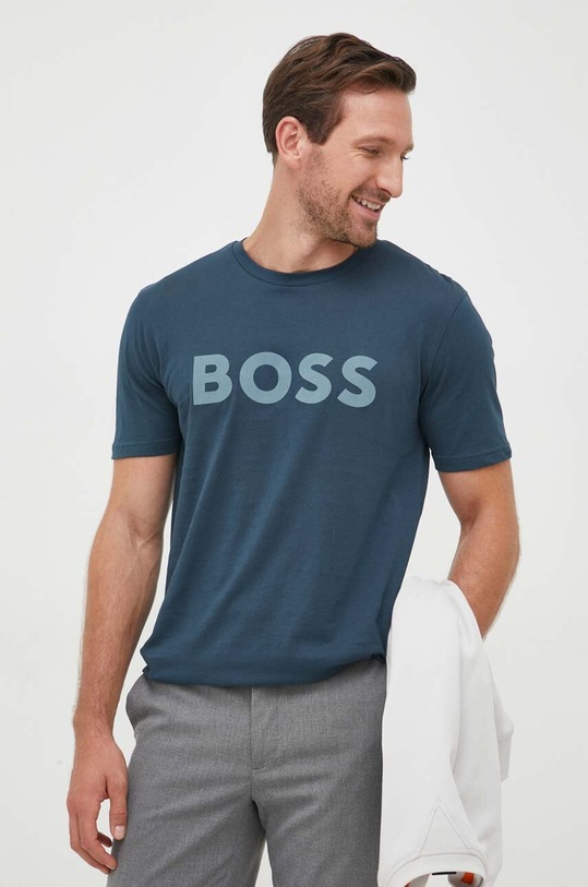 BOSS t-shirt bawełniany BOSS CASUAL zielony 50481923
