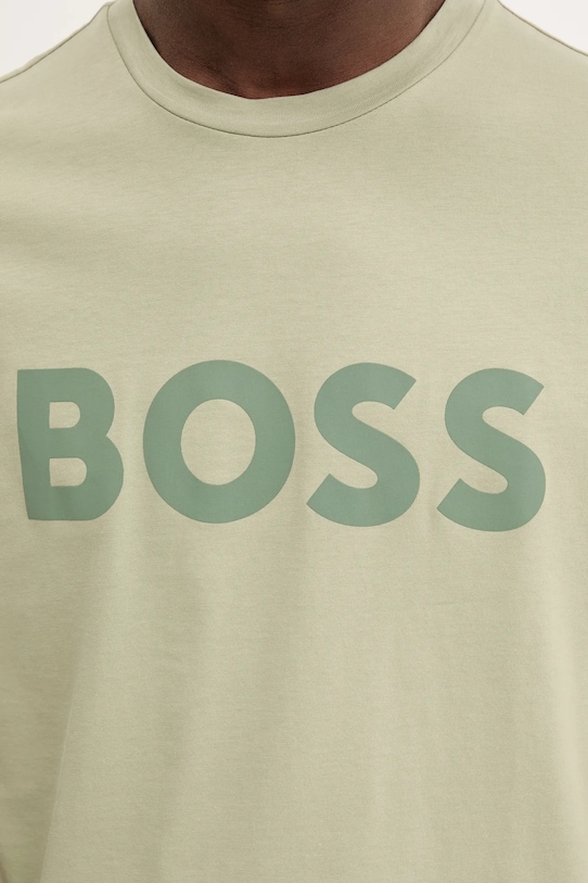 BOSS Orange t-shirt bawełniany BOSS ORANGE zielony 50481923