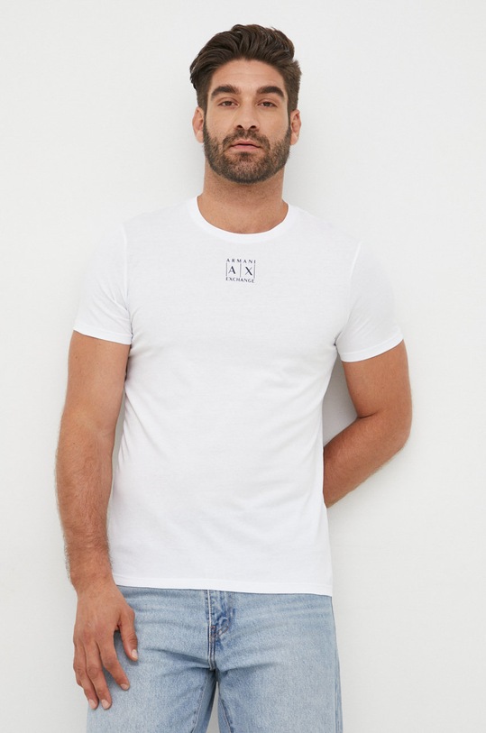 Armani Exchange t-shirt bawełniany 6LZTAA.ZJA5Z biały 6LZTAA.ZJA5Z