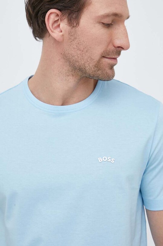 BOSS Green t-shirt bawełniany niebieski 50469062