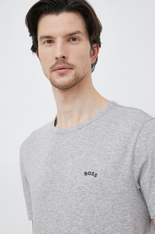 Pamučna majica BOSS BOSS ATHLEISURE bez uzorka siva 50469062