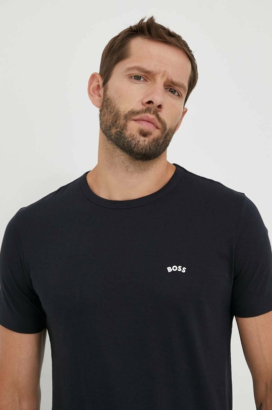 BOSS Green t-shirt bawełniany granatowy 50469062