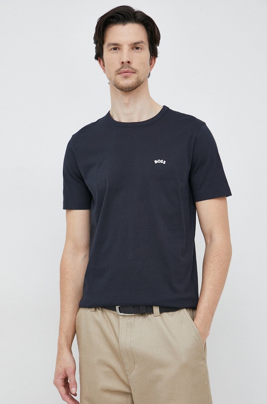 BOSS Green t-shirt bawełniany 50469062 granatowy SS23