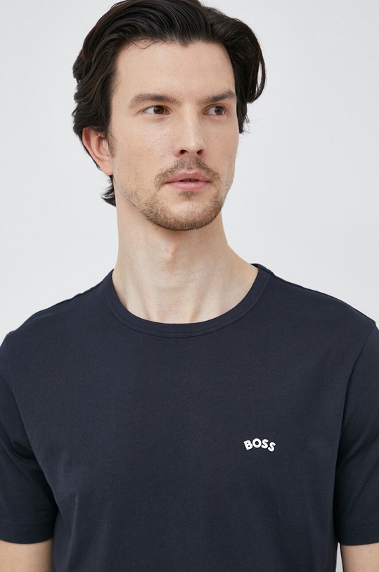 BOSS Green t-shirt bawełniany granatowy 50469062