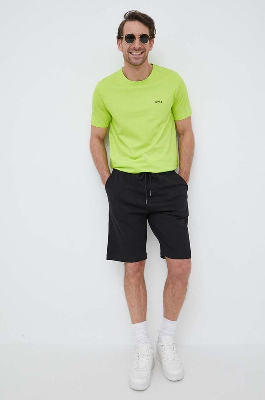 BOSS Green t-shirt bawełniany 50469062 zielony SS23