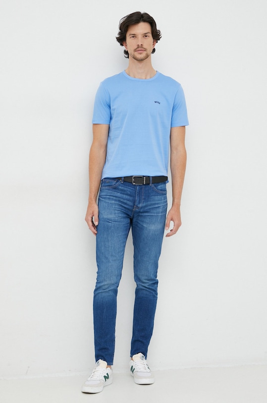 BOSS Green t-shirt bawełniany 50469062 niebieski SS23