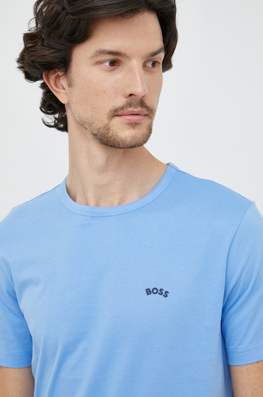 BOSS Green t-shirt bawełniany niebieski 50469062