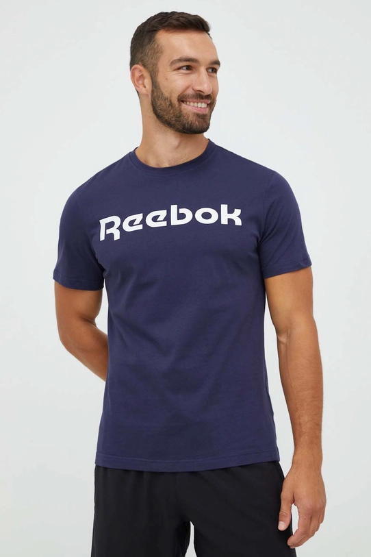 Reebok tricou din bumbac bleumarin GN5378