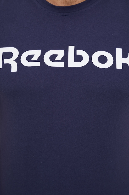Памучна тениска Reebok GN5378 тъмносин