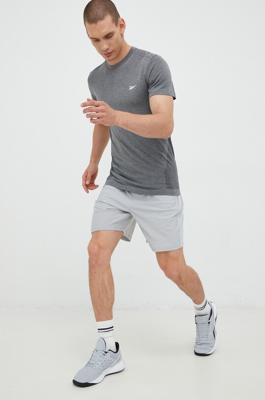 Reebok t-shirt treningowy HI1438 szary AW22