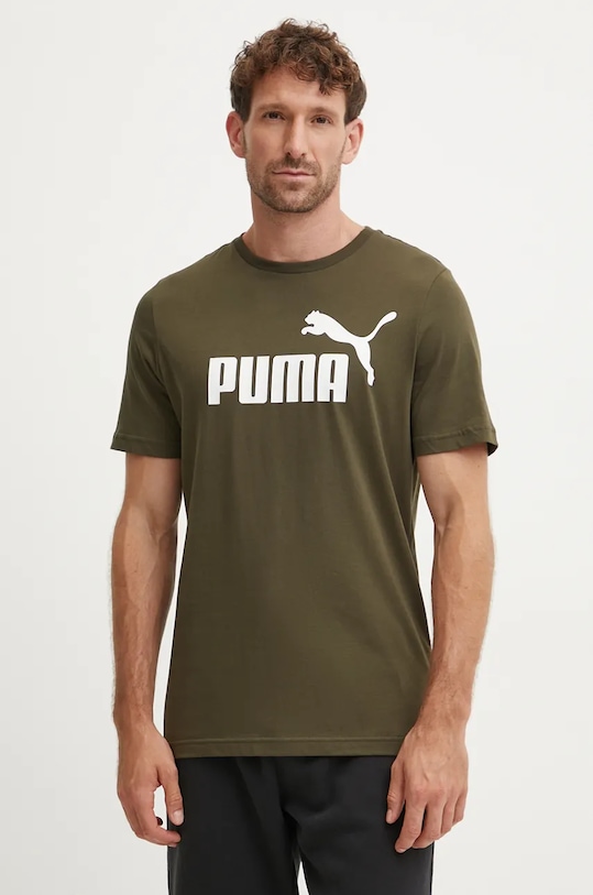 Бавовняна футболка Puma бавовна зелений 586667