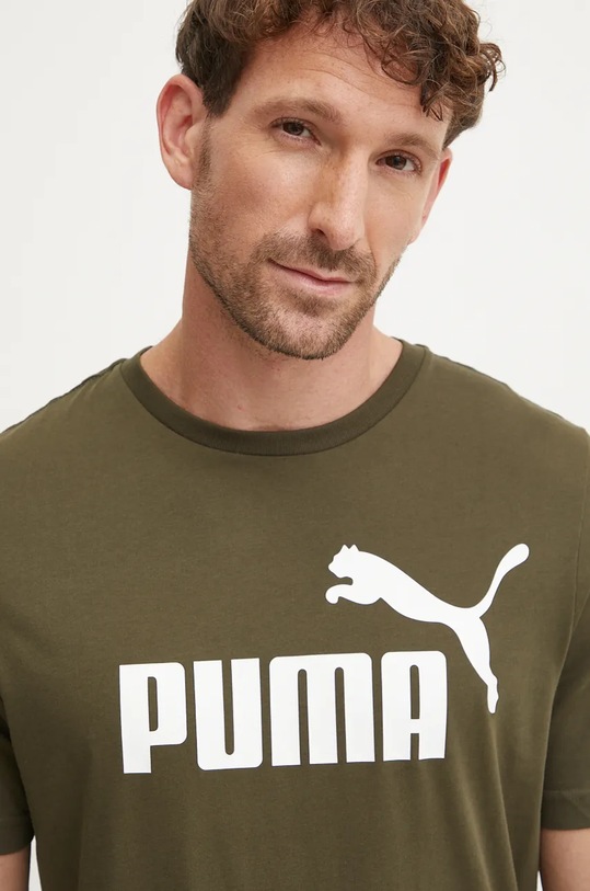 Бавовняна футболка Puma зелений 586667