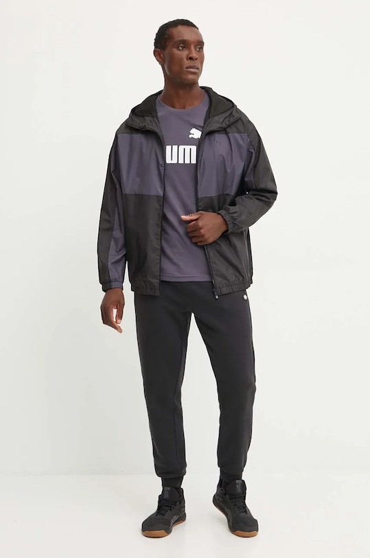 Хлопковая футболка Puma 586667 серый AW24