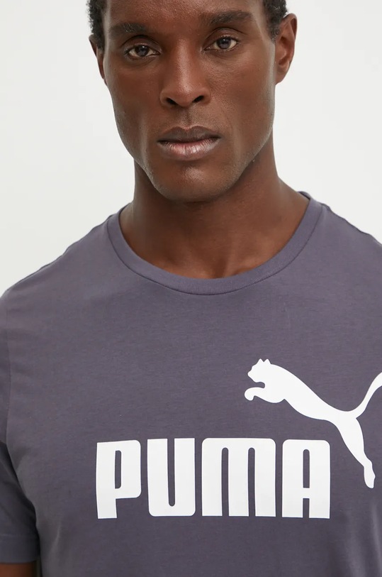 Хлопковая футболка Puma серый 586667