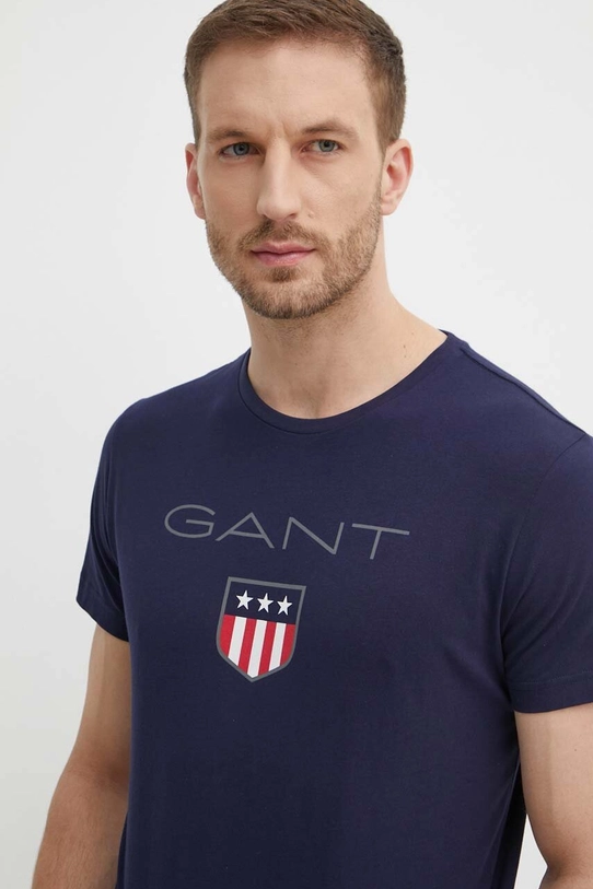 Gant t-shirt bawełniany granatowy 2003023