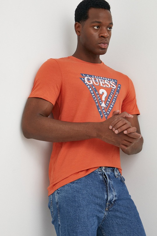 Guess t-shirt pomarańczowy M2BI43.J1314