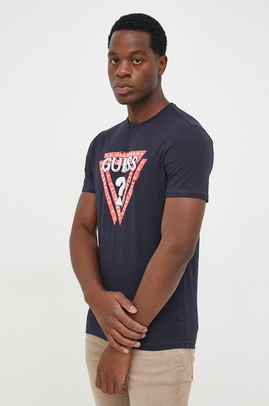 Guess t-shirt z elastanem granatowy M2BI43.J1314