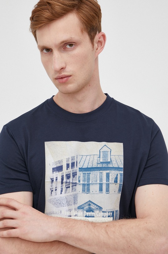 Pepe Jeans t-shirt bawełniany PM508377.594 granatowy