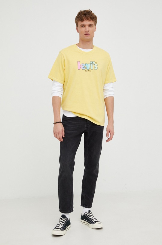 Bavlněné tričko Levi's 16143.0162 žlutá AW22