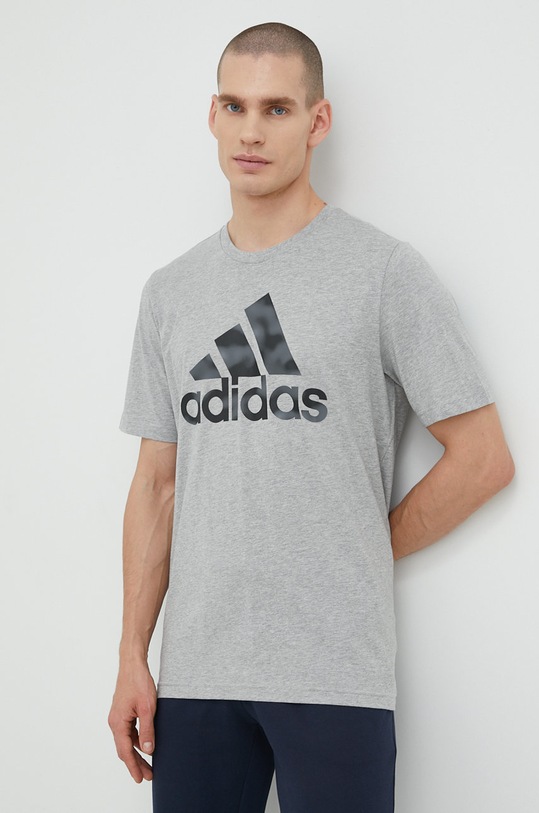 adidas t-shirt bawełniany nadruk szary HL6931