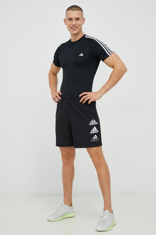 Μπλουζάκι προπόνησης adidas Performance Techfit 3-stripes Techfit 3-Stripes HD3525 μαύρο AW22
