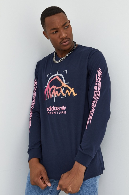 Odzież adidas Originals longsleeve bawełniany HP1104 granatowy