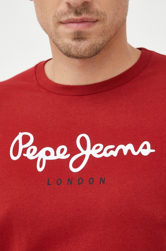 Pepe Jeans t-shirt bawełniany PM508208.286 bordowy